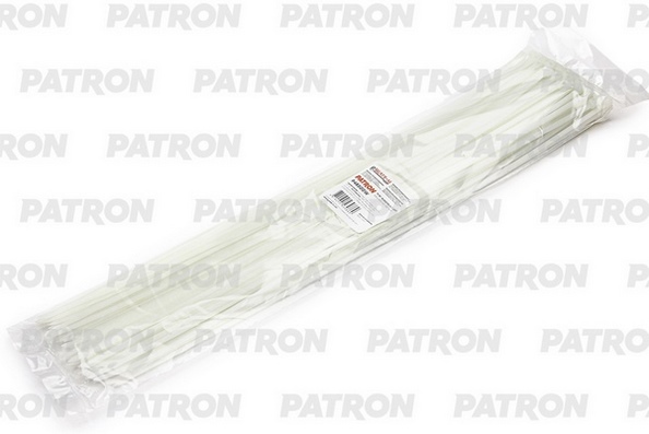 Комплект пластиковых хомутов 4.8 х 500 мм, 100 шт, нейлон, белые PATRON P48500W