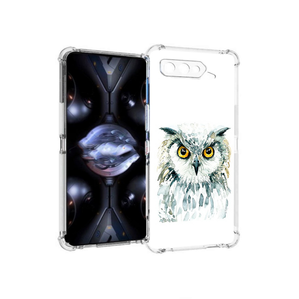 

Чехол MyPads Tocco для Asus ROG Phone 5 Pro Серьезная сова, Прозрачный, Tocco