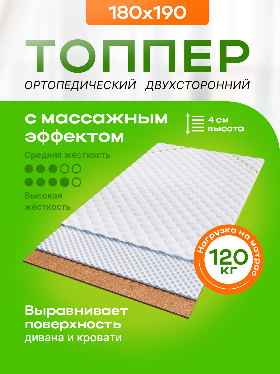 Топпер с наполнителем Ecomfort Йога 180х190x4 см