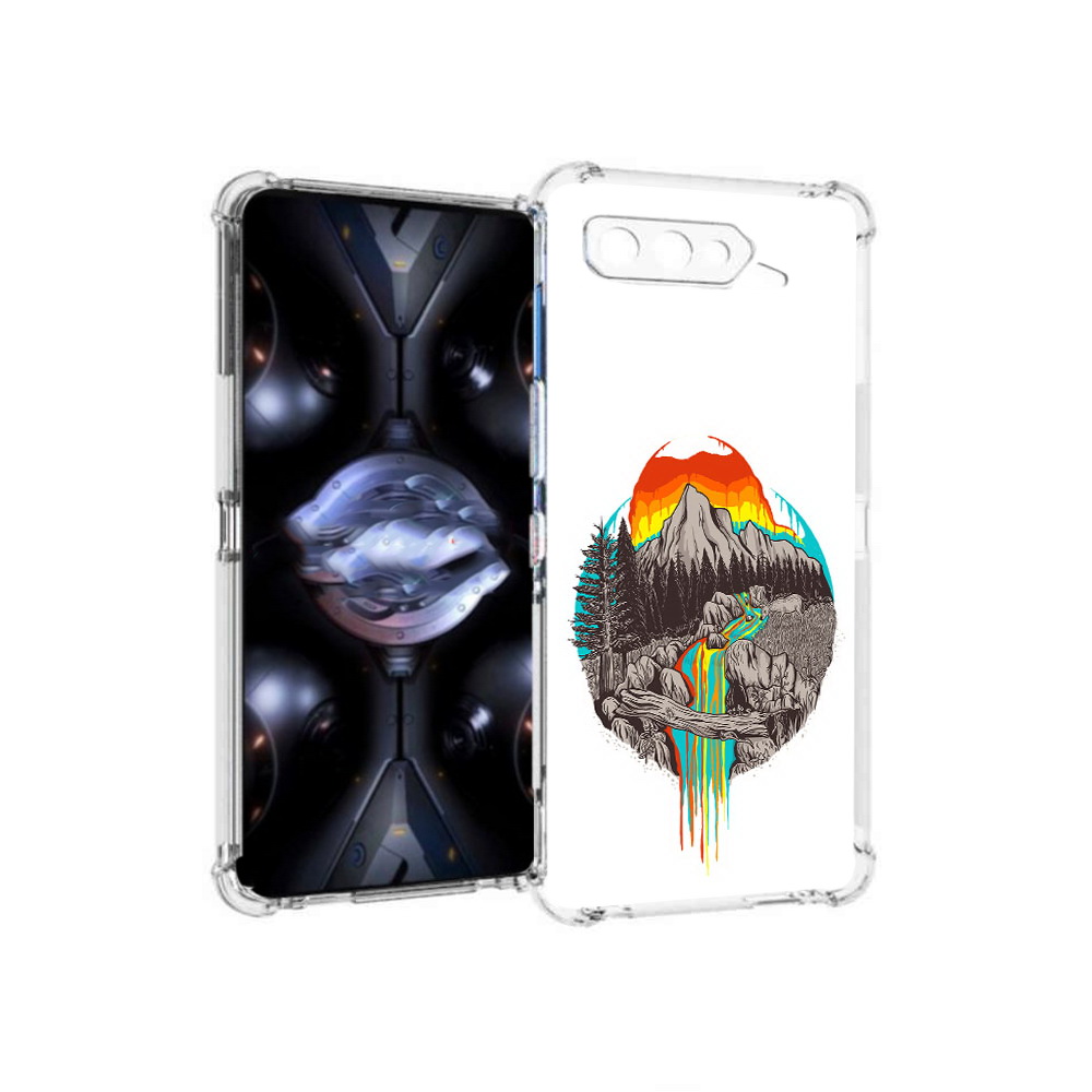 

Чехол MyPads Tocco для Asus ROG Phone 5 Pro Радужный водопад, Прозрачный, Tocco