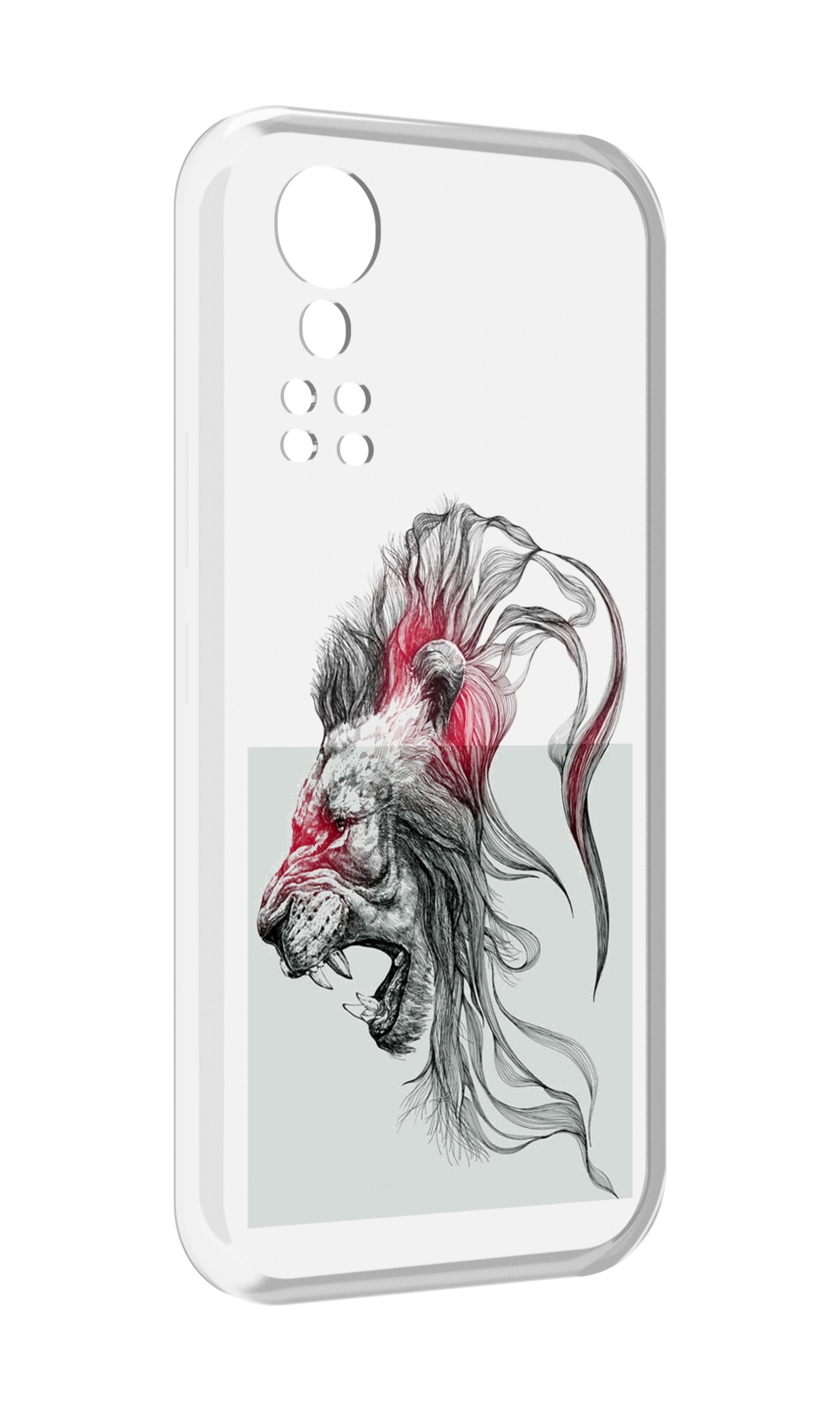 

Чехол MyPads разъяренный лев для ZTE Axon 30 5G / Axon 30S, Прозрачный, Tocco