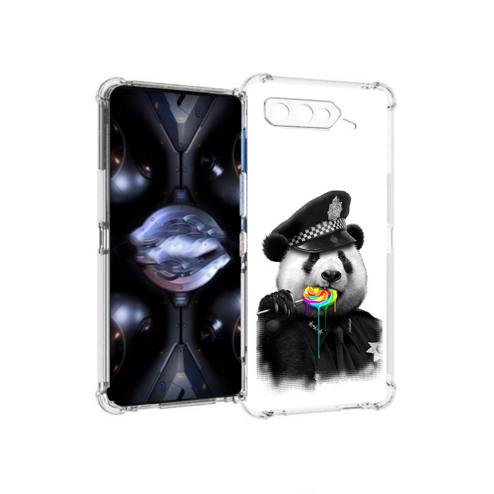 

Чехол MyPads Tocco для Asus ROG Phone 5 Pro Панда полиция, Прозрачный, Tocco