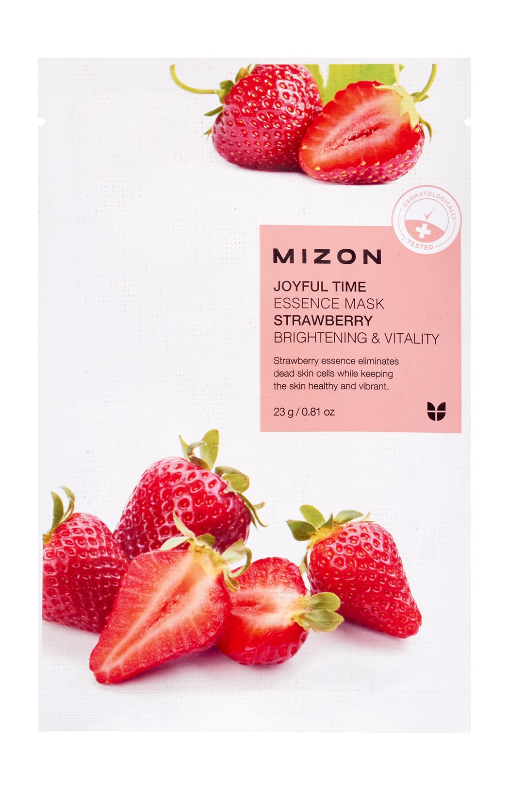 фото Тканевая маска для лица mizon joyful time essence mask strawberry, 23 г х 5 шт.