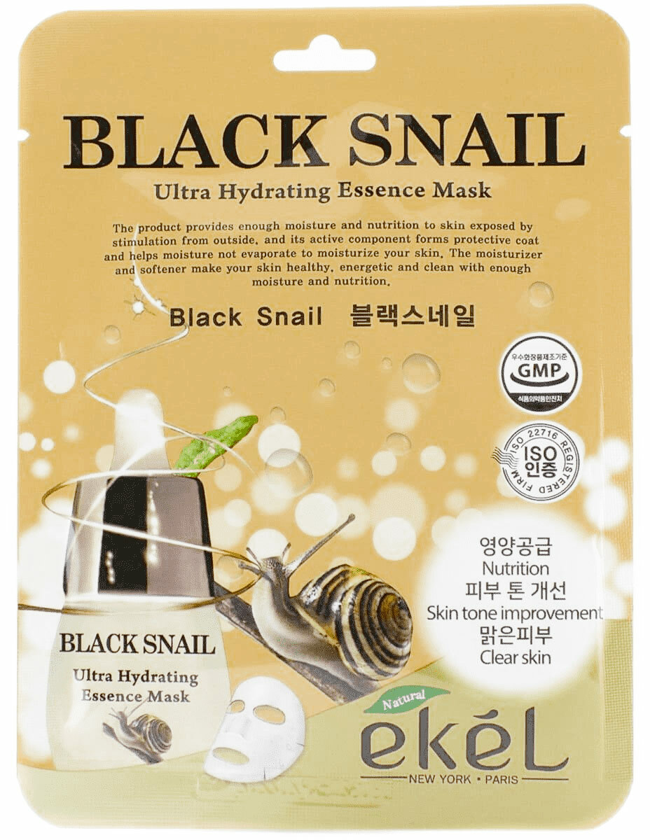 

Тканевая маска для лица Ekel Black Snail Ultra Hydrating Essence Mask, 25 г х5 шт.