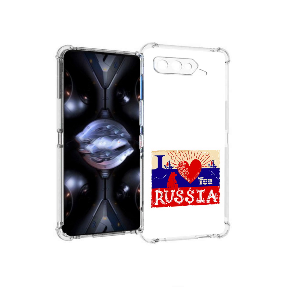 

Чехол MyPads Tocco для Asus ROG Phone 5 Pro Люблю Россию, Прозрачный, Tocco