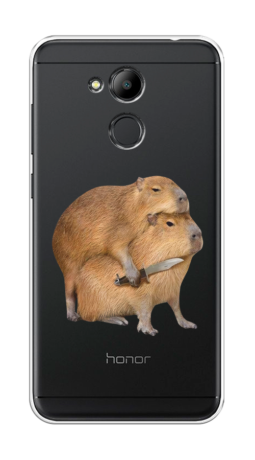 

Чехол на Honor 6C Pro "Капибара с ножом", Бежевый, 63850-1