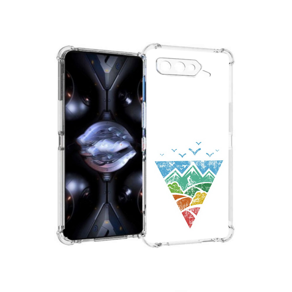 

Чехол MyPads Tocco для Asus ROG Phone 5 Pro Лес земля море чайки, Прозрачный, Tocco