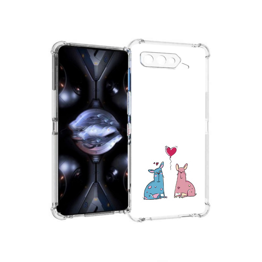 

Чехол MyPads Tocco для Asus ROG Phone 5 Pro Лама любовь, Прозрачный, Tocco