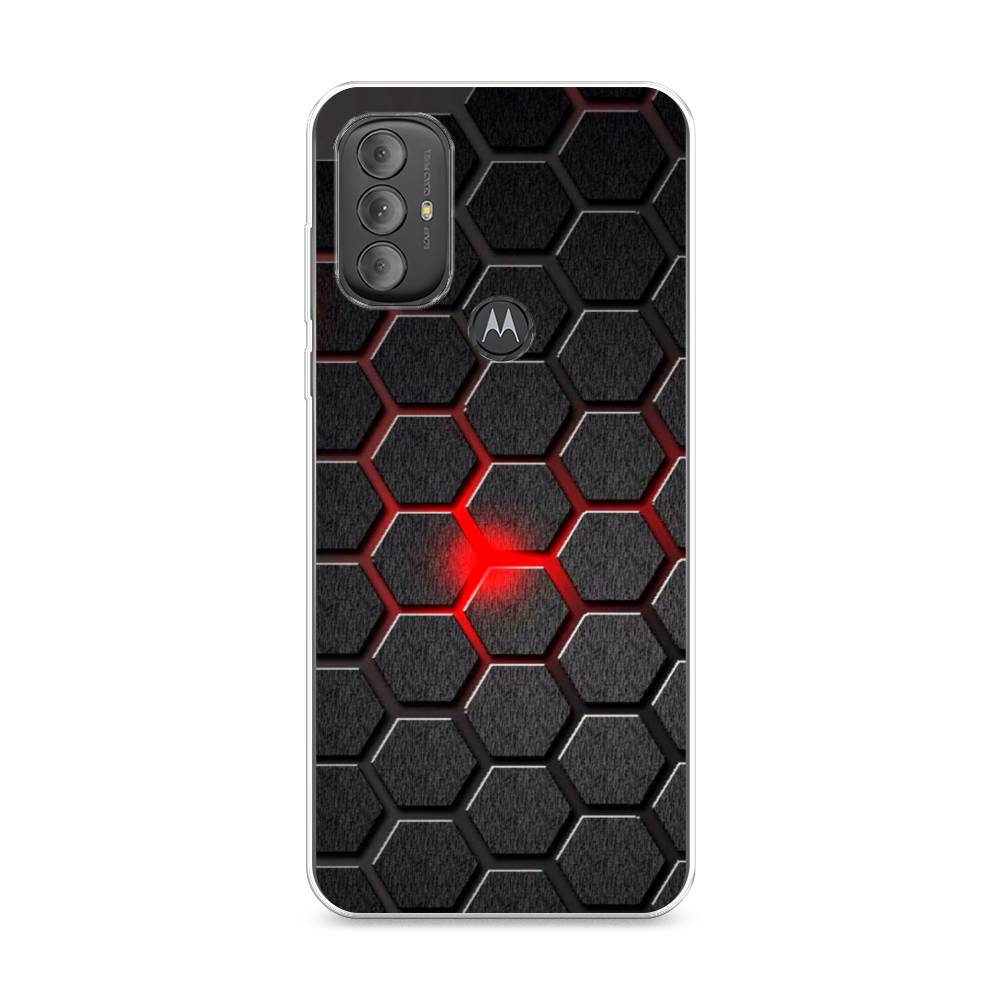 

Чехол на Motorola Moto G Power 2022 "Соты красные", Красный;черный;серый, 242850-3