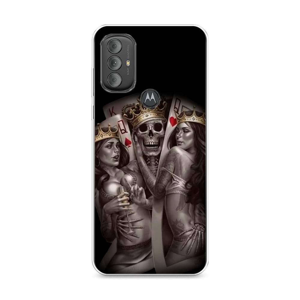 

Чехол на Motorola Moto G Power 2022 "Карты король и королевы", Серый;желтый, 242850-6