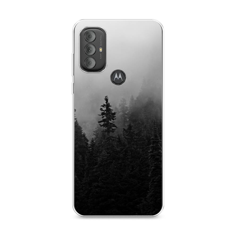 

Чехол на Motorola Moto G Power 2022 "Туманный лес", Серый;черный, 242850-2