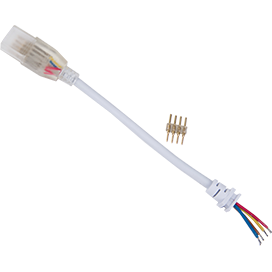 

Коннектор Ecola 220V кабель RGB 150мм с муфтой и разъемом IP68 RGB 14x7, Белый