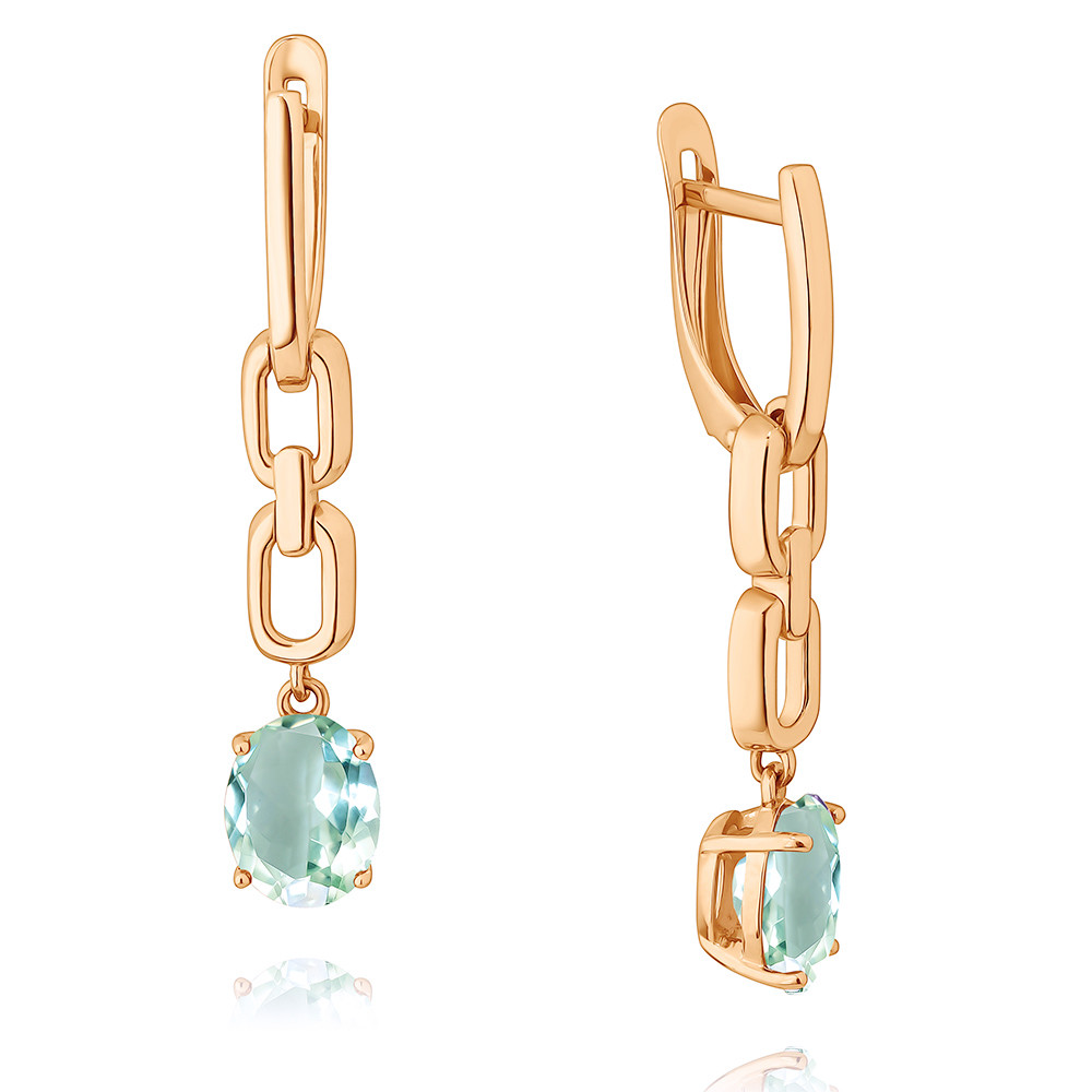 

Серьги подвески из красного золота ADAMAS 24041324/01-А50-669, кварц, 24041324/01-А50-669