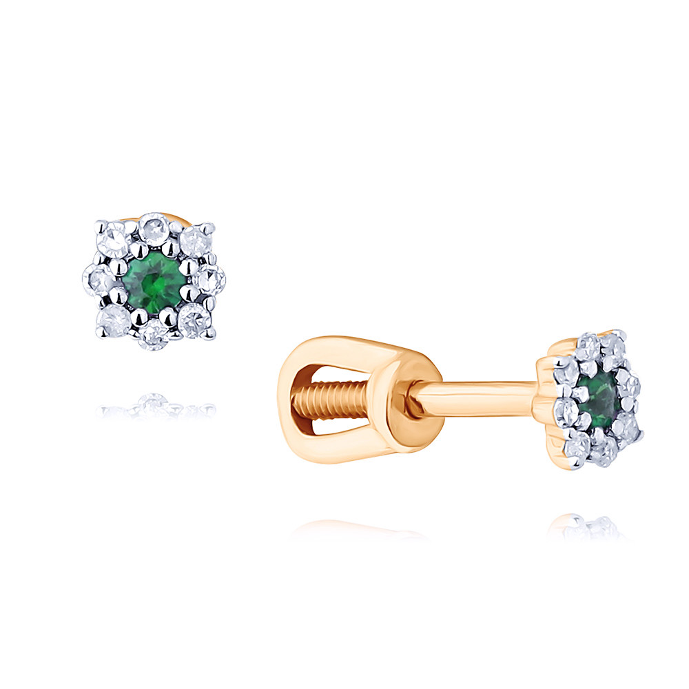 

Серьги пусеты из красного золота ADAMAS 2157517/02-А50Д-433, изумруд/бриллиант, 2157517/02-А50Д-433