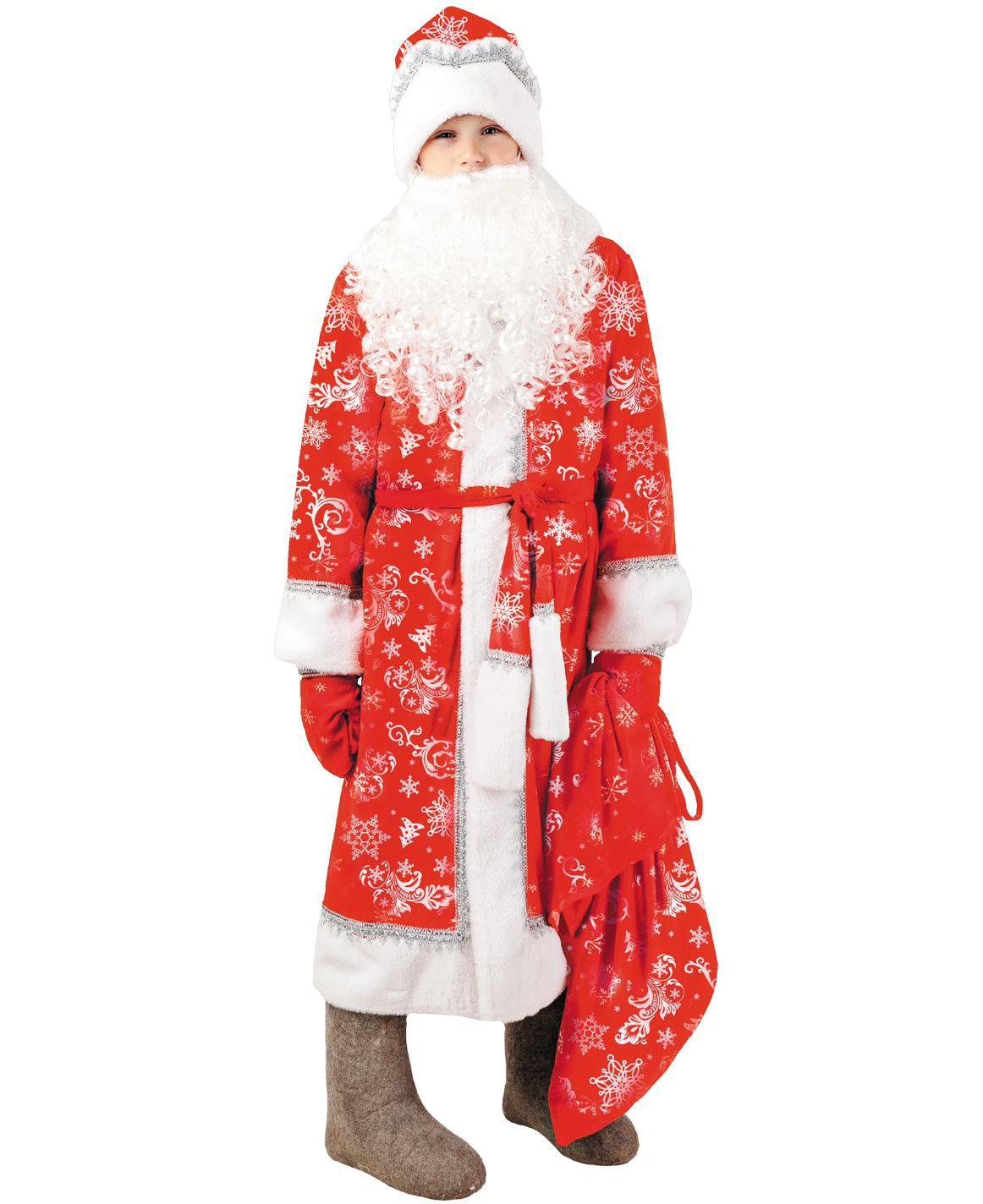 Карнавальный костюм Batik 1028 к-18 Дед Мороз Морозко, красный, 134