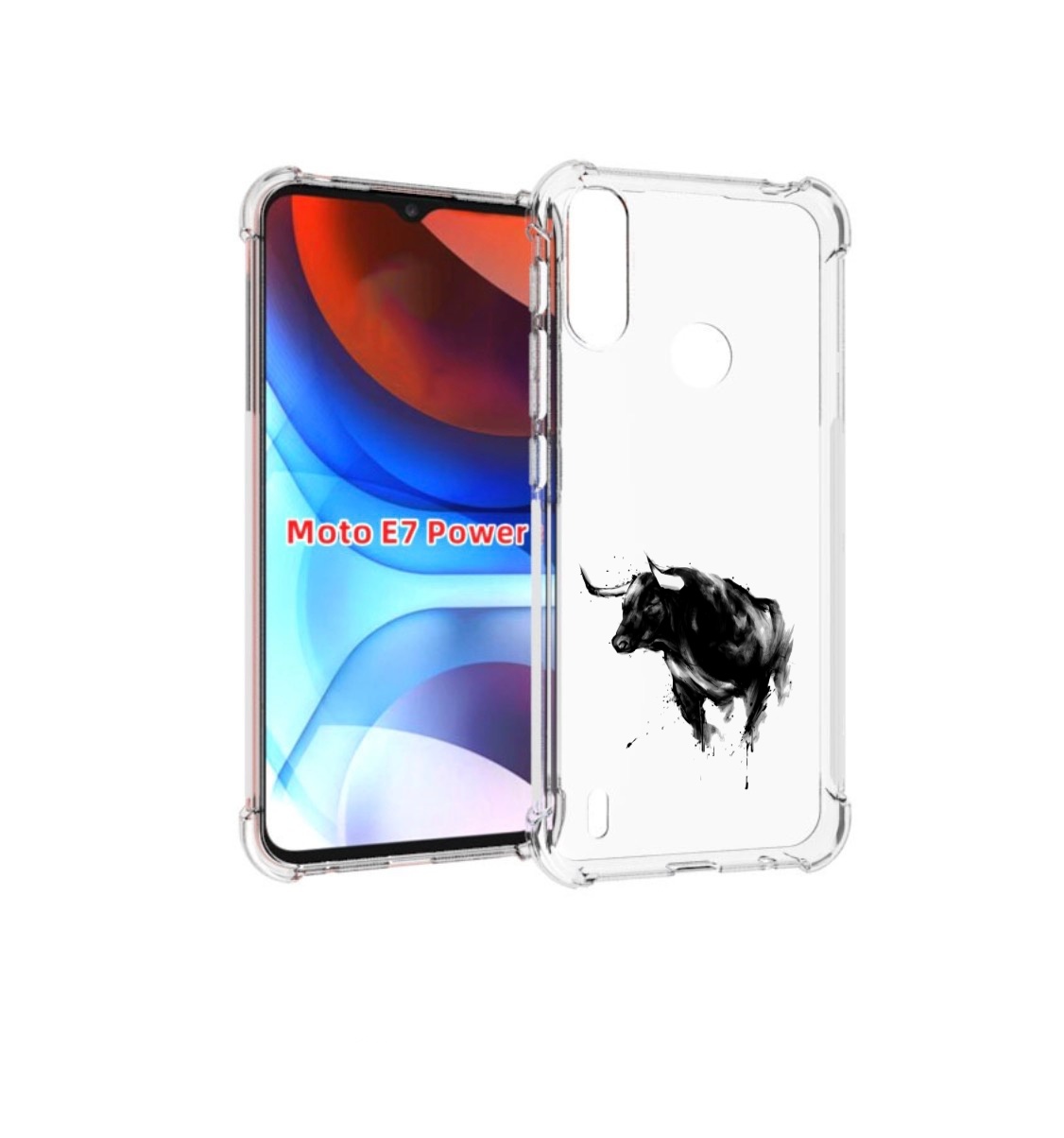 

Чехол MyPads бык для Motorola Moto E7 Power, Прозрачный, Tocco