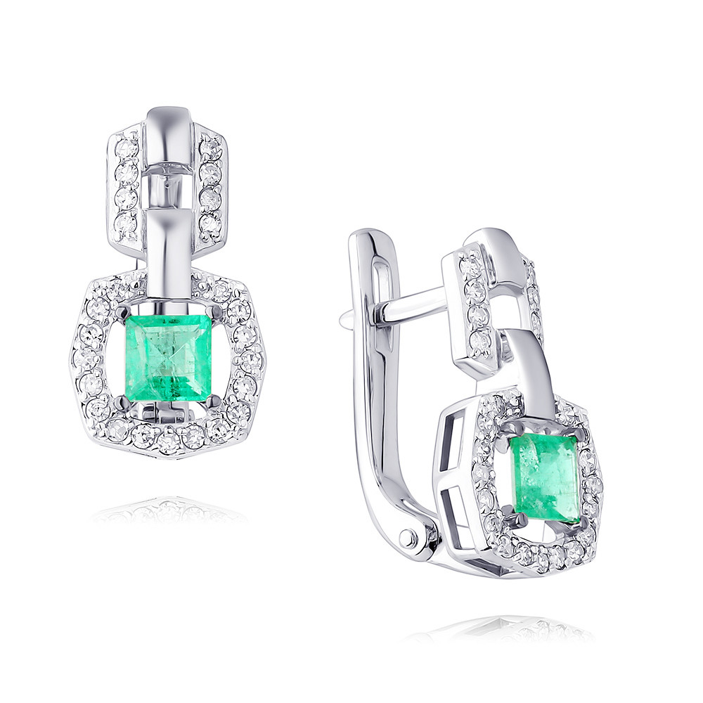 

Серьги из белого золота ADAMAS 24041174/01-А51Д-433, изумруд/бриллиант, 24041174/01-А51Д-433
