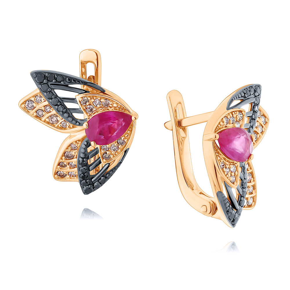 

Серьги из красного золота ADAMAS 24041284/01-А50Ч-485, бриллиант/рубин, 24041284/01-А50Ч-485