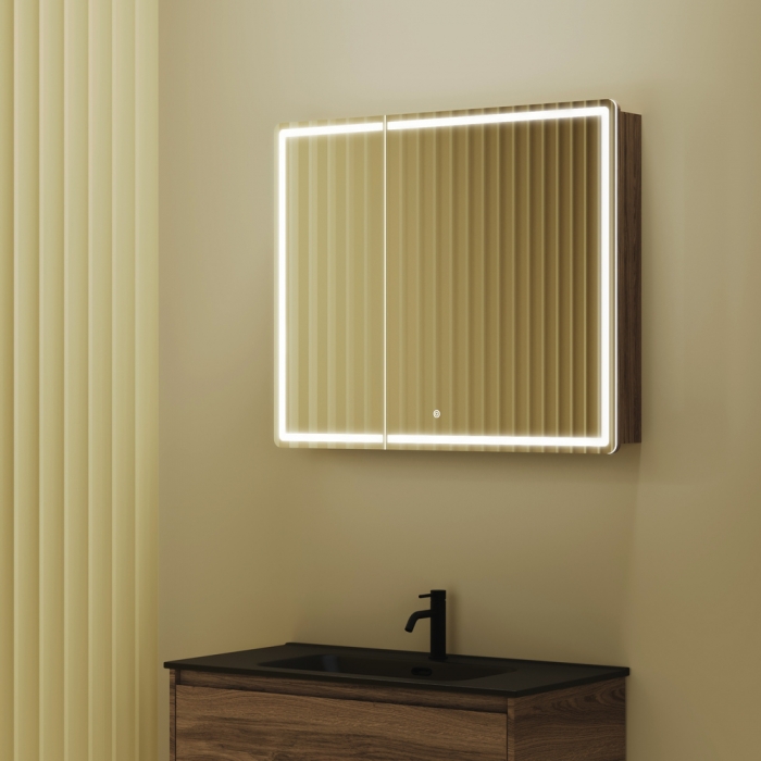 

Зеркальный шкаф Sancos Mirror 90 дуб чарльстон, Желтый, Mirror