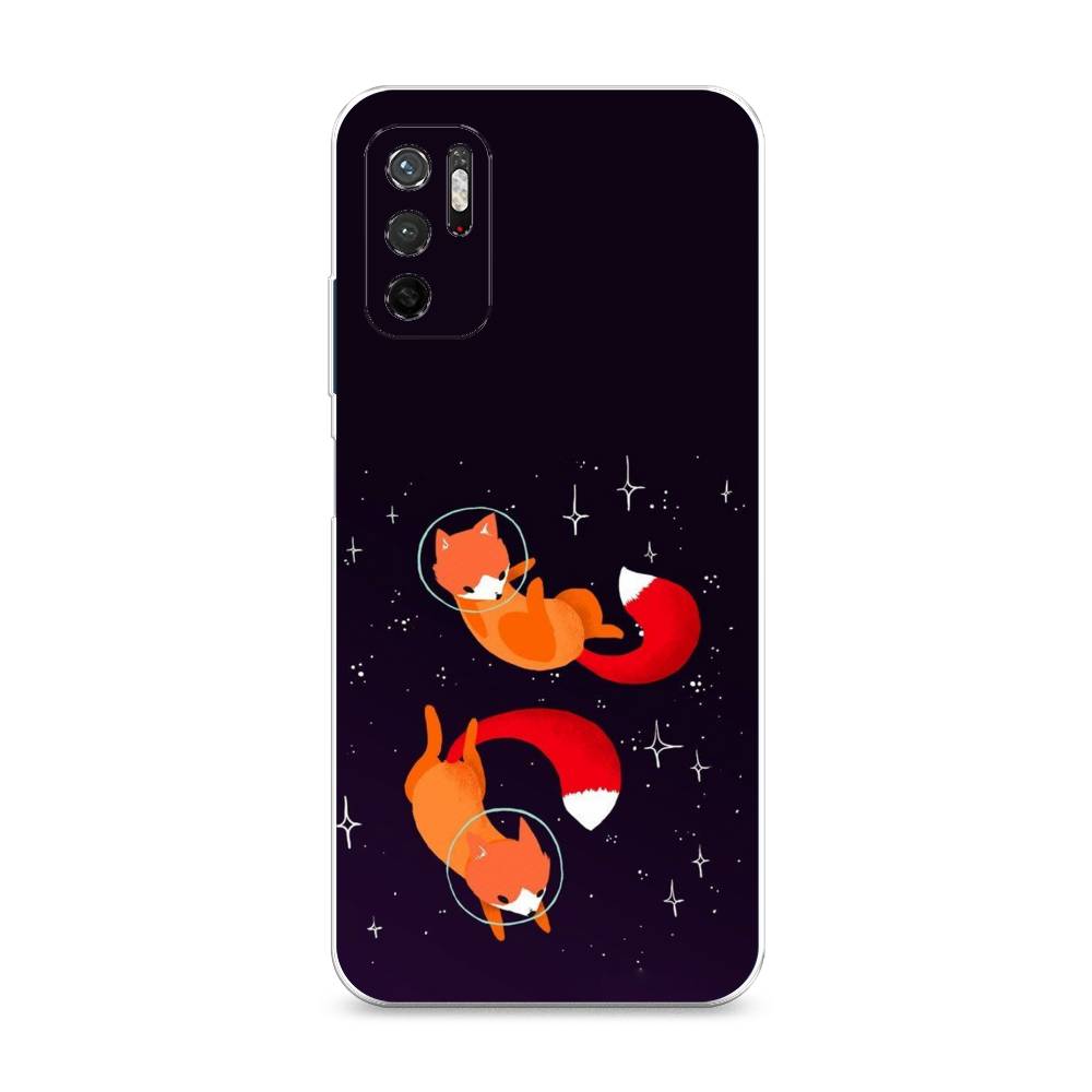 фото Силиконовый чехол "лисы космонавты" на xiaomi redmi note 11se awog