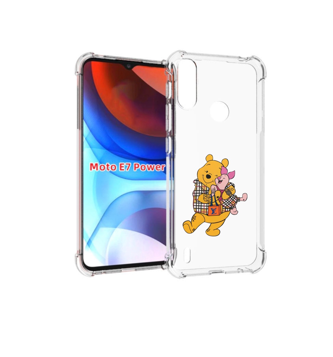 

Чехол MyPads модный-медведь-из-винни-пуха для Motorola Moto E7 Power, Прозрачный, Tocco