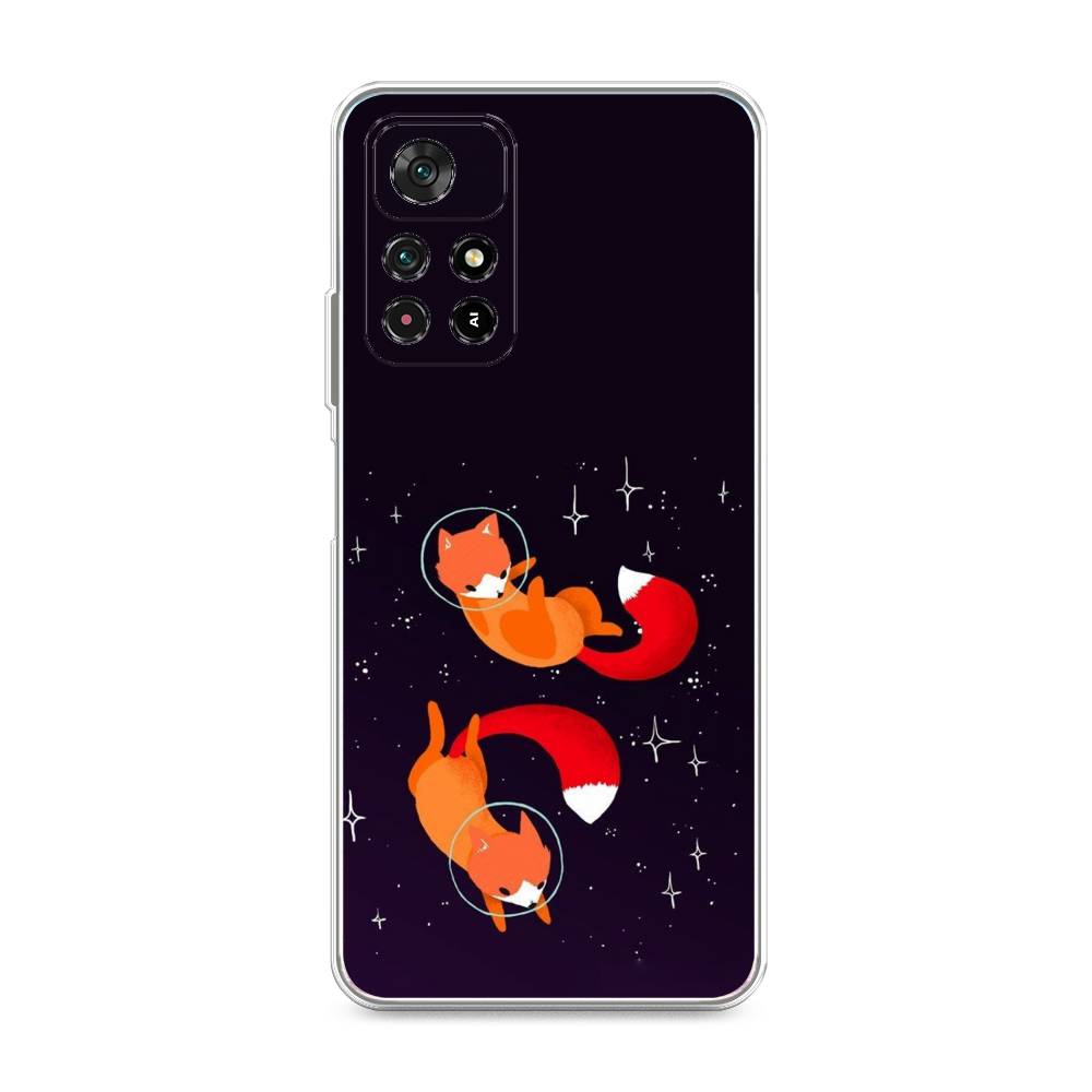 фото Силиконовый чехол "лисы космонавты" на xiaomi redmi note 11s 5g awog