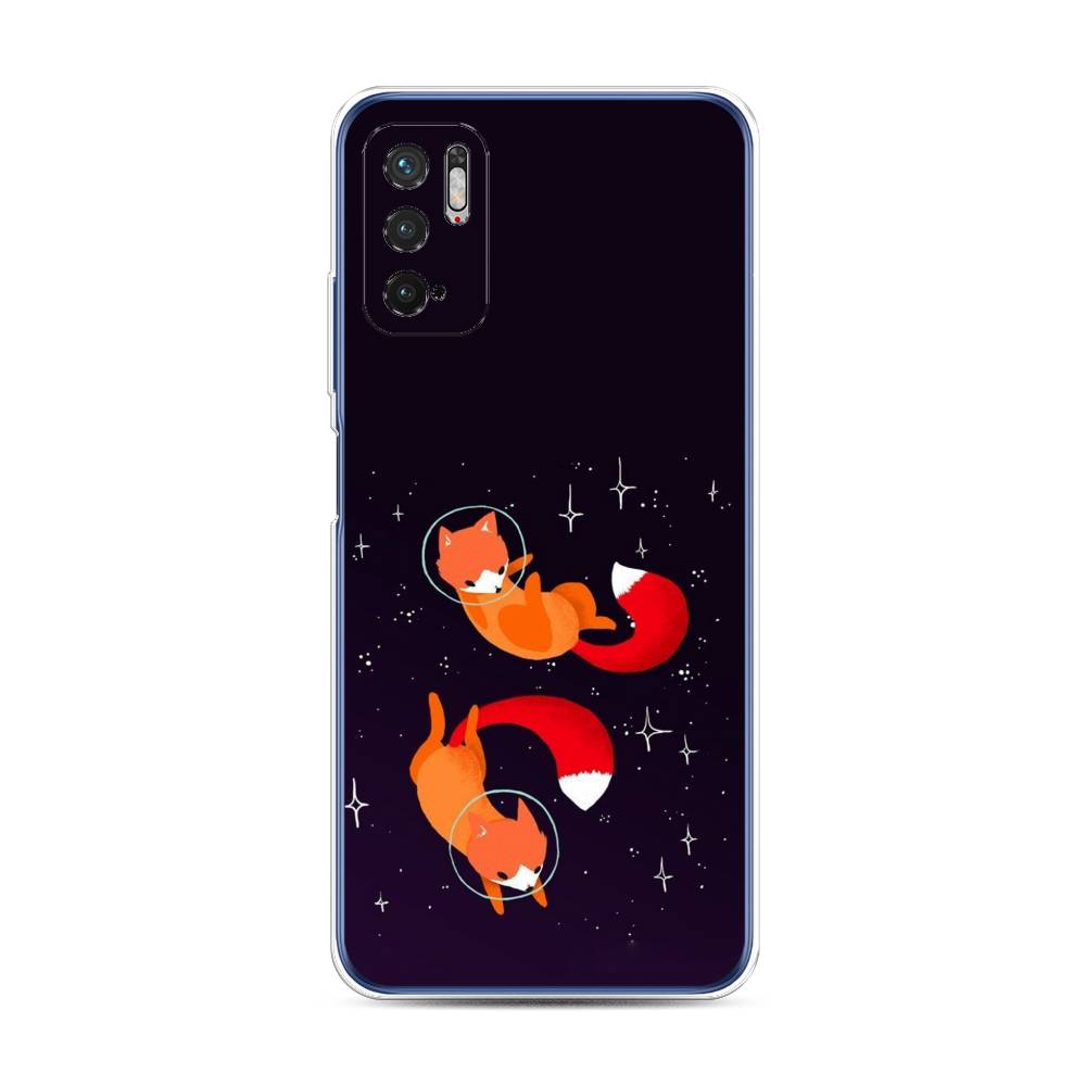 фото Силиконовый чехол "лисы космонавты" на xiaomi redmi note 10t awog