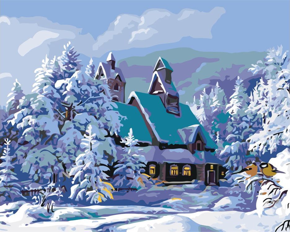 

Картина по номерам Живопись по Номерам Зимний дом, 40x50, Зимний дом