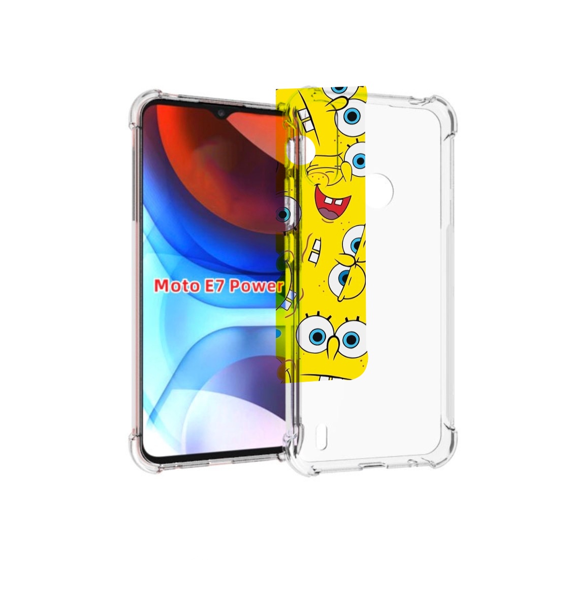 

Чехол MyPads много-спанч-боба для Motorola Moto E7 Power, Прозрачный, Tocco