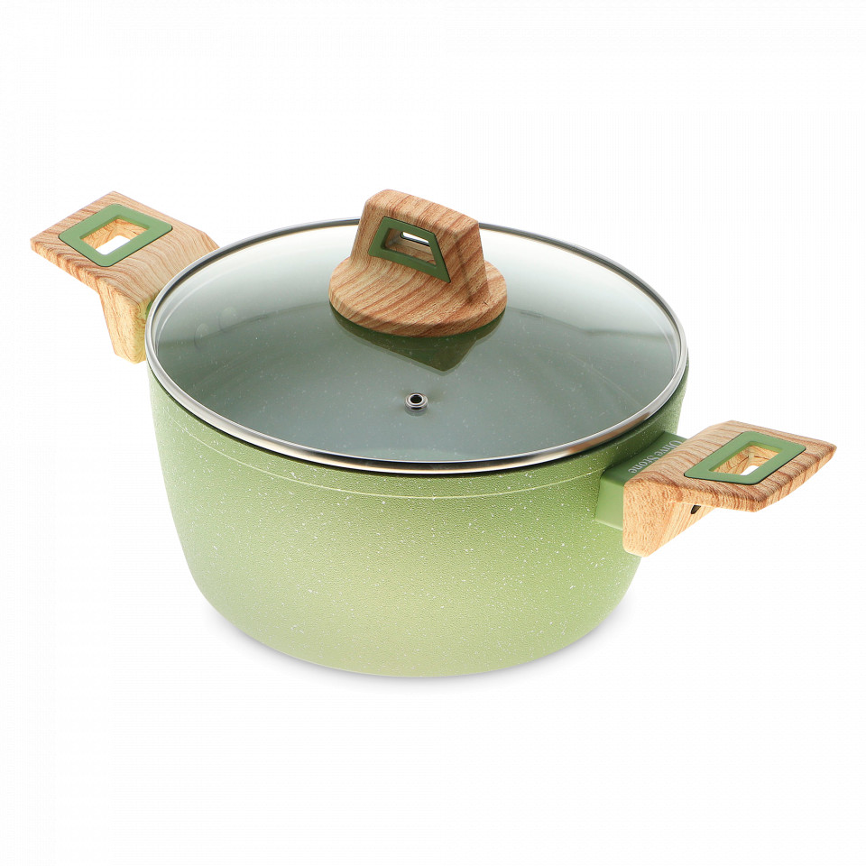 

Кастрюля с крышкой, KITCHENSTAR, Olive Stone, 4,7 л, 26 см, высота 14 см, Зеленый