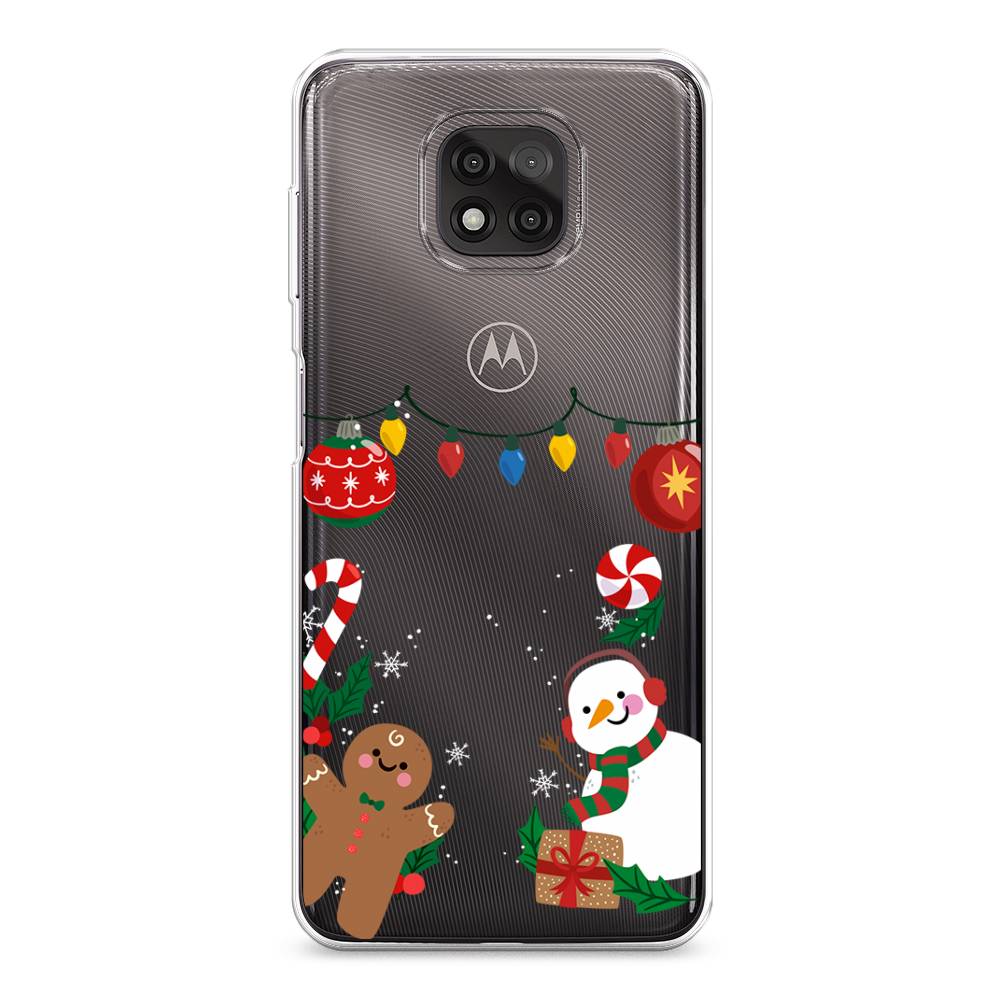 

Чехол на Motorola Moto G Power 2021 "Новогоднее настроение", Коричневый;красный;зеленый, 242750-5