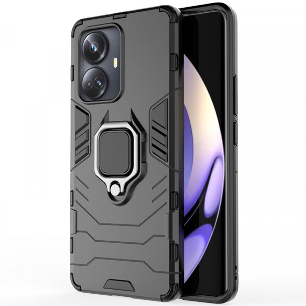 

Противоударный чехол Epik Transformer Ring для Realme 10 Pro Plus 5G, Черный