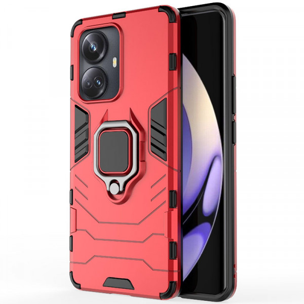 

Противоударный чехол Epik Transformer Ring для Realme 10 Pro Plus 5G, Красный