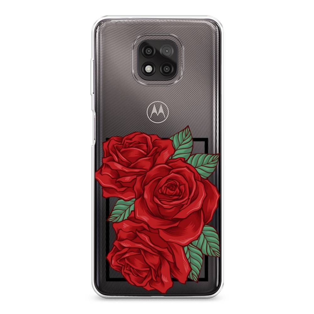 

Чехол на Motorola Moto G Power 2021 "Три алые розы", Красный, 242750-2