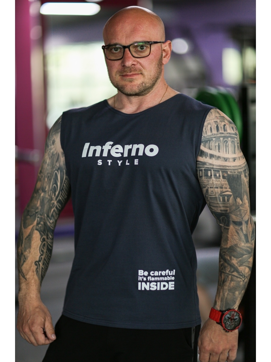 

Майка мужская INFERNO style М-002-005 серая XL, Серый, М-002-005