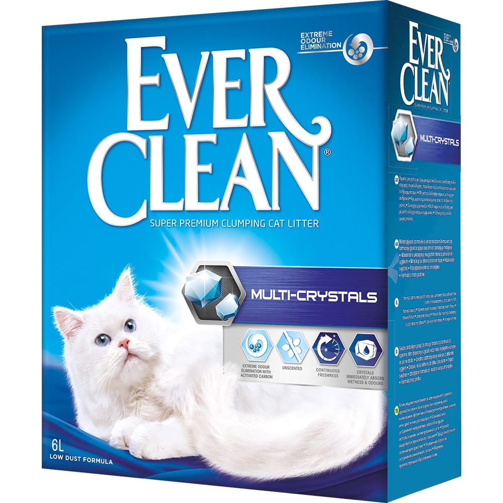 фото Комкующийся наполнитель для кошек ever clean multi crystals бентонитовый, 6 кг, 6 л