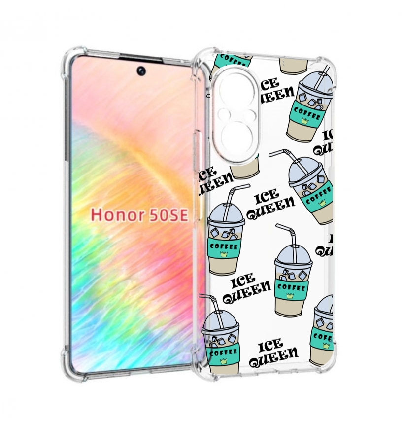 

Чехол бампер MyPads кофе-с-льдом для Honor 50 SE противоударный, Прозрачный, Tocco