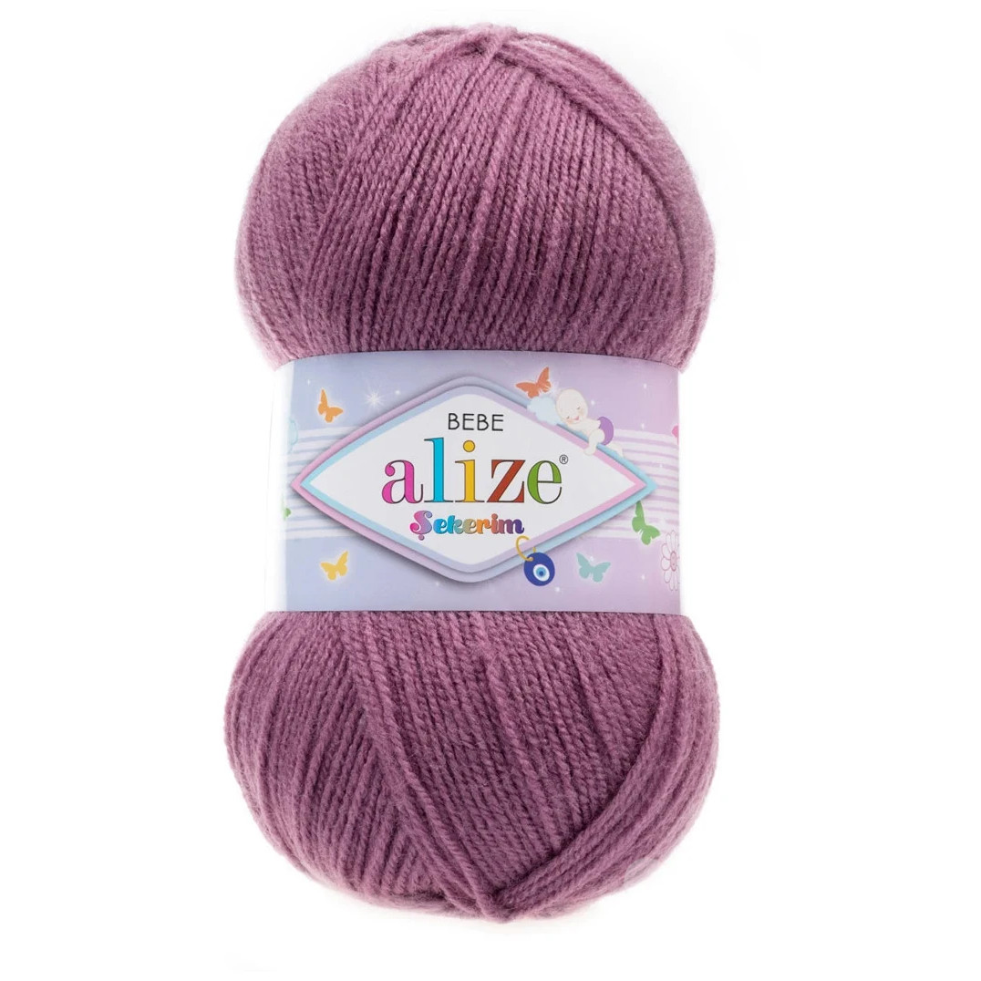 

ALIZE Пряжа "Sekerim Bebe" 100% акрил 320м/100гр (28 сухая роза), Розовый