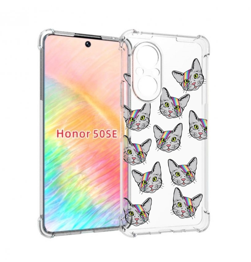 

Чехол бампер MyPads кот-с-молнией-на-лбу для Honor 50 SE противо, Прозрачный, Tocco