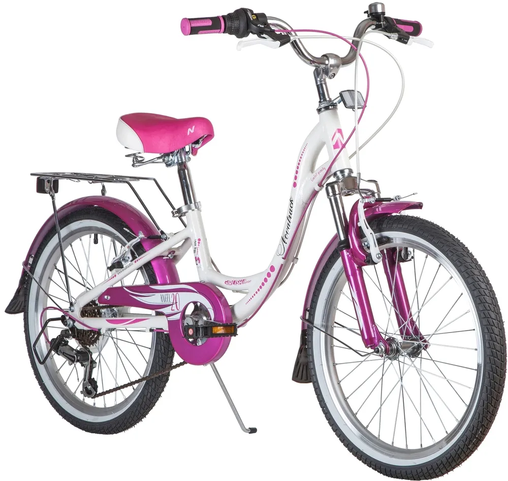 Детский велосипед Novatrack Angel 20 6sp, год 2019, цвет Белый