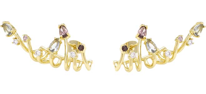 

Серьги из латуни Nouvelle mode J668202E, фианит, J668202E