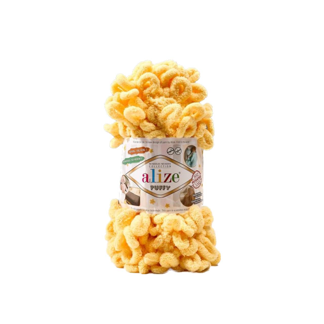 

ALIZE Пряжа "Puffy" 100 % микрополиэстер 9м/100г (509 дыня), Желтый