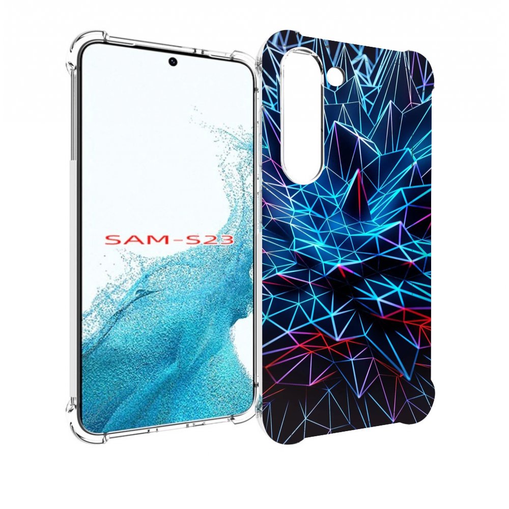 Чехол MyPads неоновая-абстракция для Samsung Galaxy S23