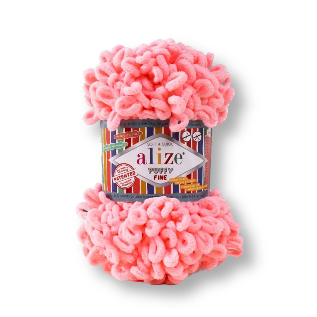 

ALIZE Пряжа "Puffy fine" 100% микрополиэстер 14,5м/100г (638), Розовый