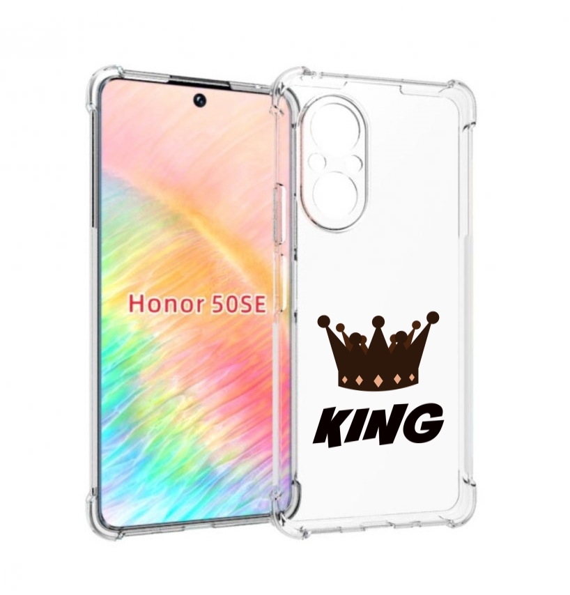 

Чехол бампер MyPads корона-короля-черный для Honor 50 SE противо, Прозрачный, Tocco