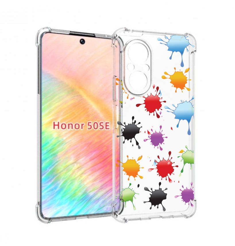 

Чехол бампер MyPads кляксы для Honor 50 SE противоударный, Прозрачный, Tocco