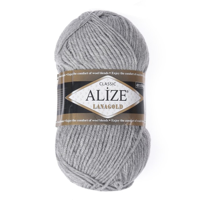 

ALIZE Пряжа "Lanagold" 51% акрил, 49% шерсть 240м/100гр (21 серый меланж)