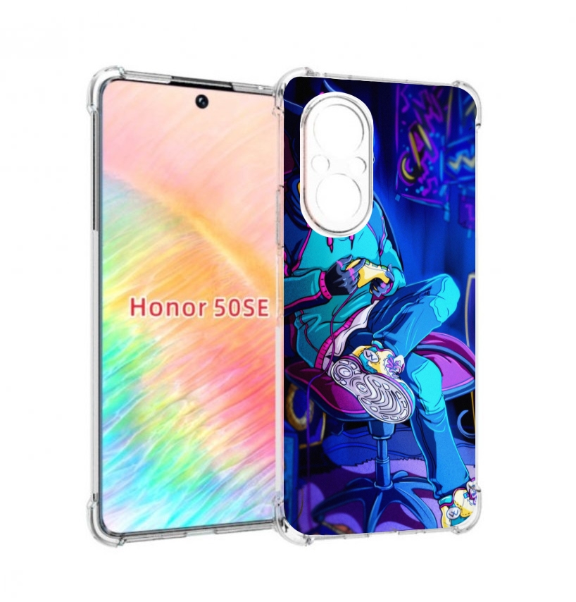 

Чехол бампер MyPads киберпанк игрок для Honor 50 SE противоударный, Прозрачный, Tocco