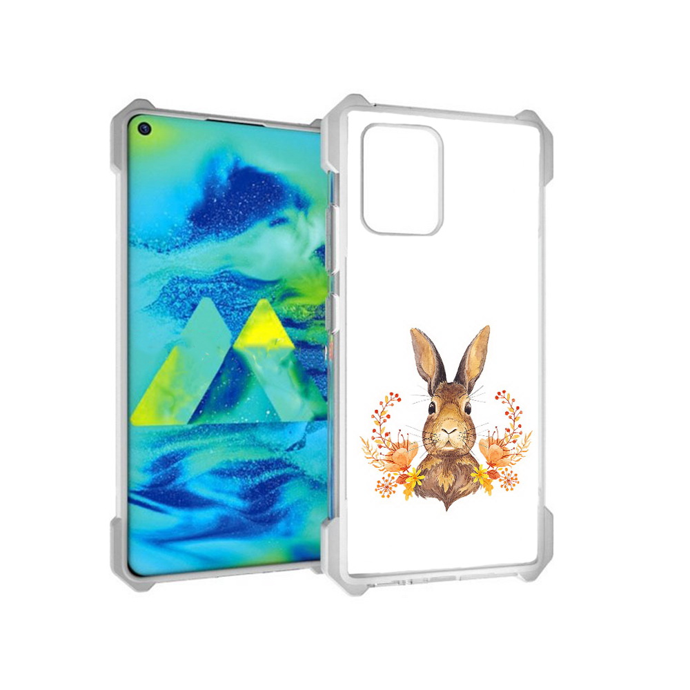 

Чехол MyPads Tocco для Samsung Galaxy S10 Lite зайка в цветах (PT143840.502.349), Прозрачный, Tocco