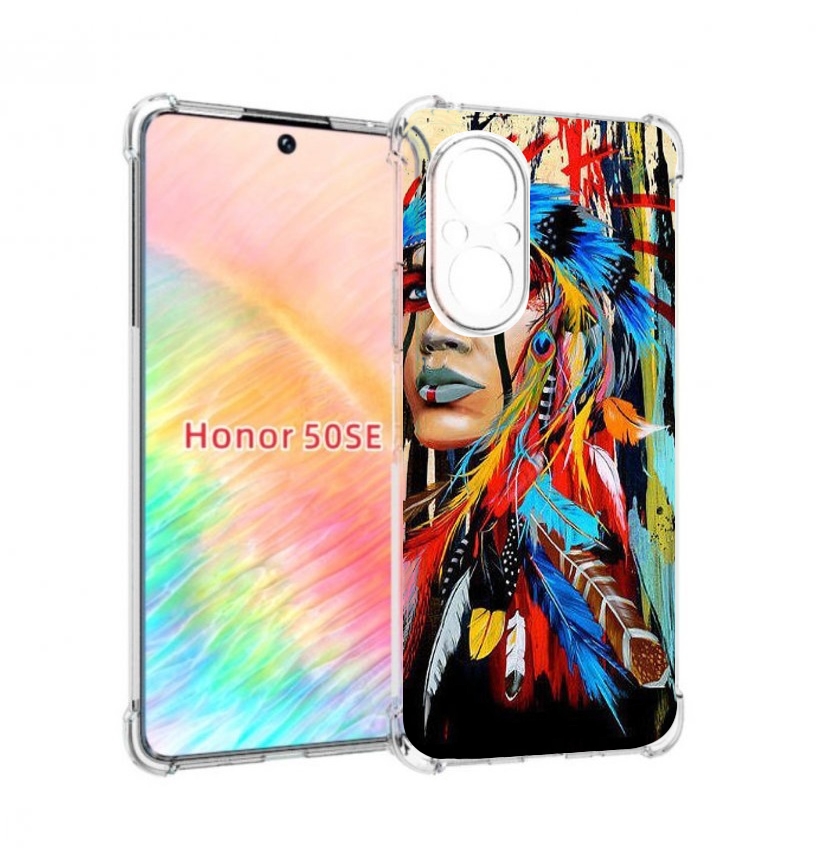 

Чехол бампер MyPads индеец расписной для Honor 50 SE противоударный, Прозрачный, Tocco